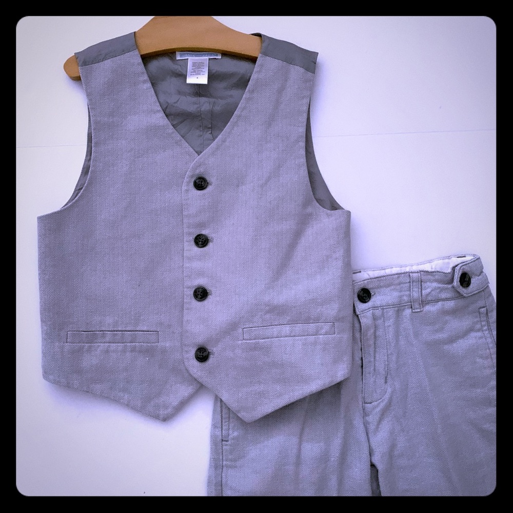 Janie and Jack Gray Vest and Dress Pants Outfit 6